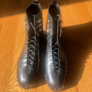 Valentino Garavani black combat boots size 38